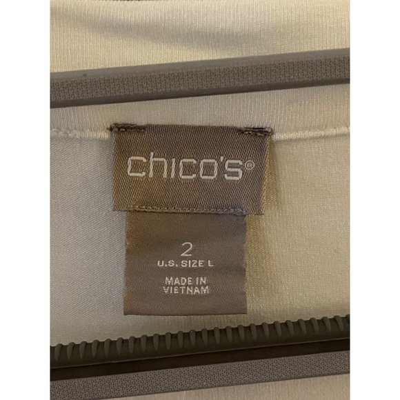 New Chico's Alabaster Square neck knit top 3/4th sleeve‎ Sz 2 - Picture 4 of 9